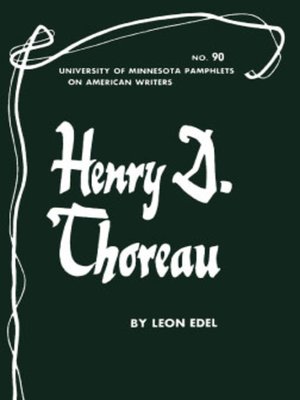 cover image of Henry D. Thoreau--American Writers 90